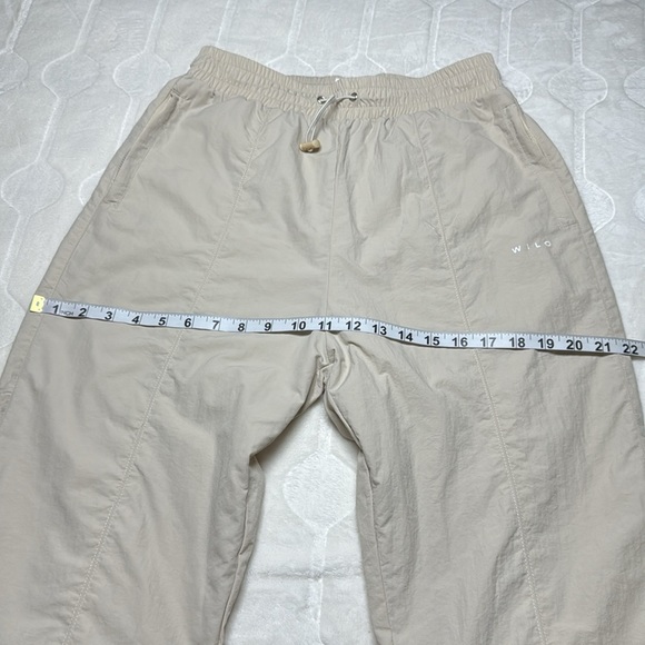 Wilo The Label Womens Tan Parachute Joggers Mesh Lined High Waist Pants Size S - Picture 5 of 12
